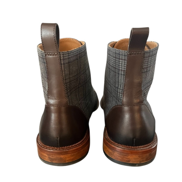 Taft Jack Boot Charcoal Gray Plaid Lace Up Size 9 - Picture 4 of 7